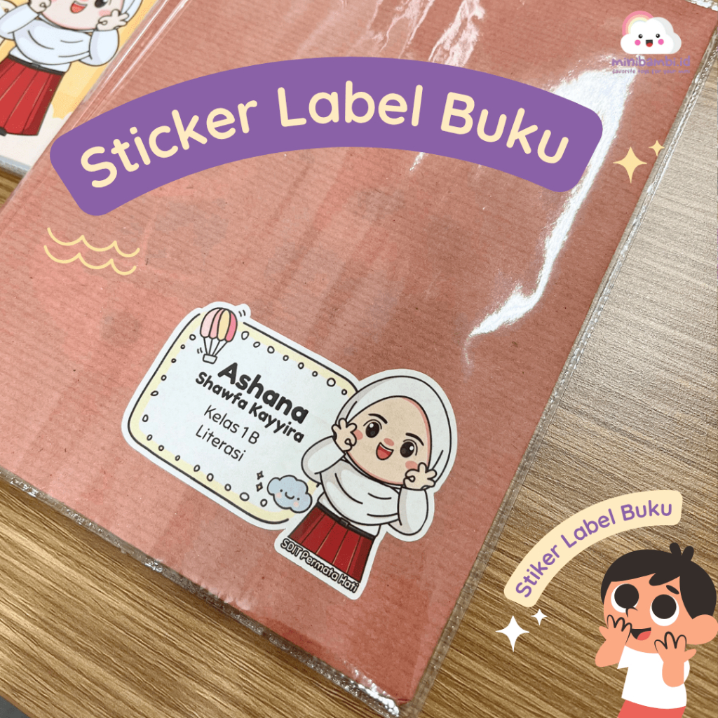 

Stiker Label Buku Sekolah - Stiker Alat Tulis Waterproof - Stiker Baju Sablon - Custom Nama