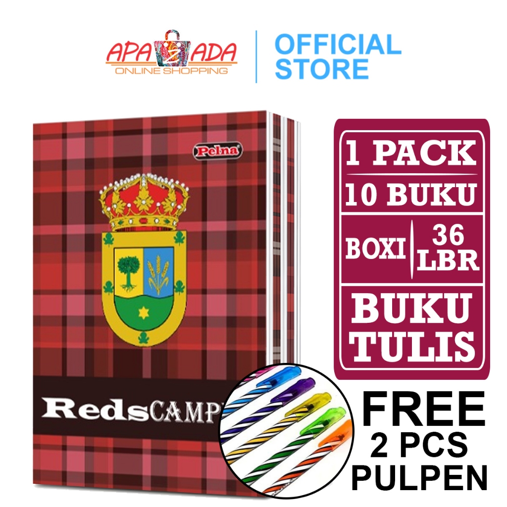 

Apazada - Buku Tulis Boxy Reds Campus 36 Lembar Murah [1 Pack - 10 Pcs Buku] / Buku Tulis Sekolah