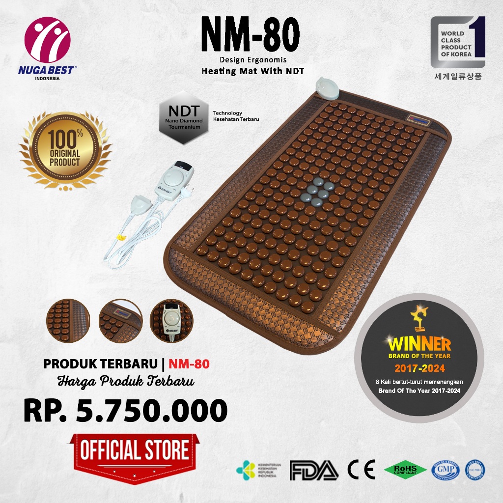 Alat terapi Nugabest  |  NM 80 Heating Mat With NDT Nuga best (Matras Kesehatan) asli korea