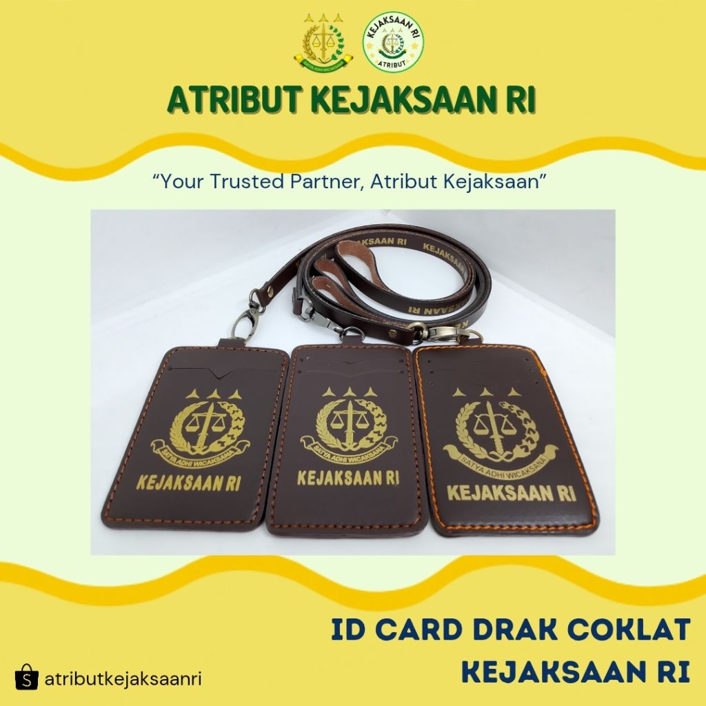 

ATRIBUT KEJAKSAAN RI - ID CARD HOLDER KULIT DRAK COKLAT Slot 1, 2, & 3 KEJAKSAAN RI