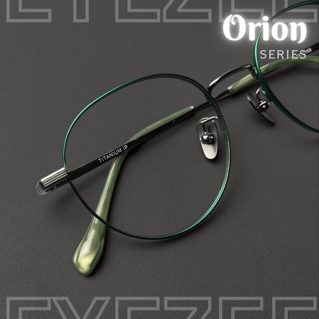 Kacamata Full Titanium Minus Bulat Fleksibel Ringan Nosepad Pria Wanita Muka Kecil EYEZEE - ORION