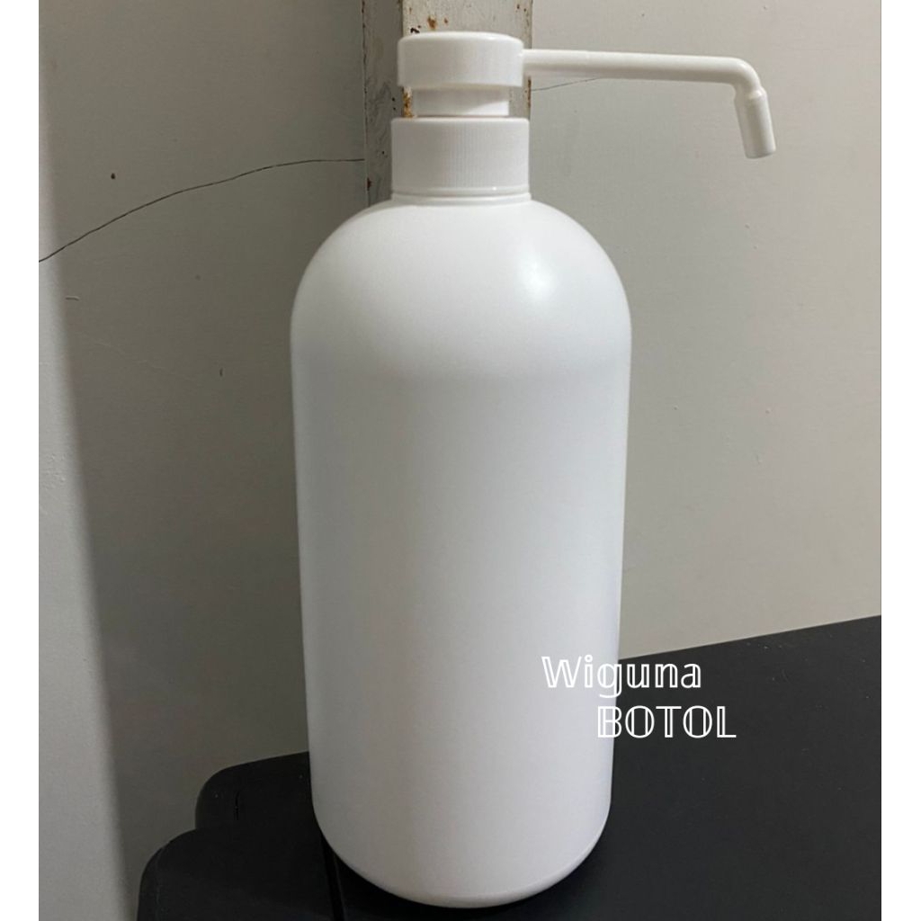 Botol Pump 1 Liter Hdpe / Botol Hdpe 1000ml Putih Pump Long Pipet