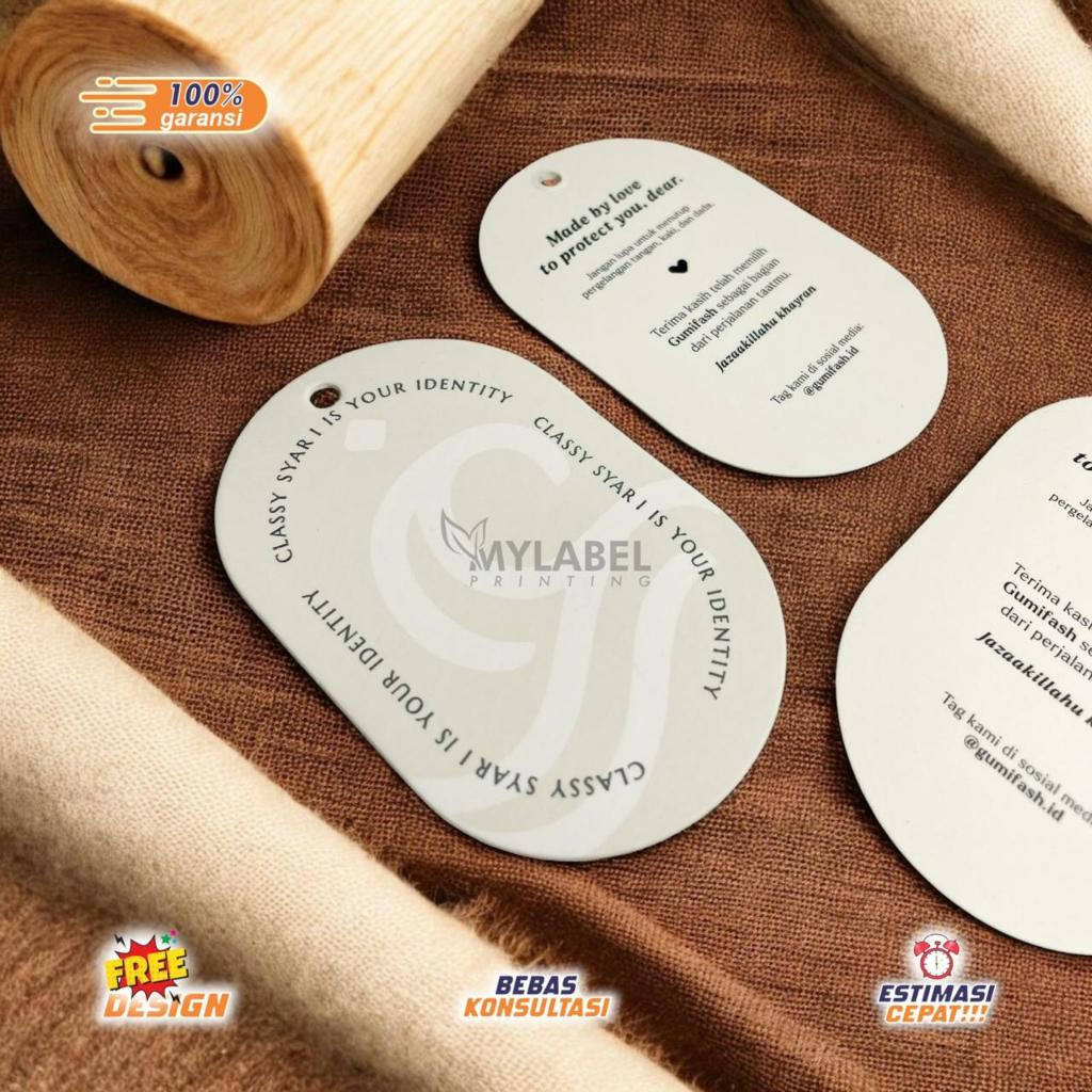 

Free design hang tag tebal, label hang tag, hang tag aksesoris,label distro, label tag premium