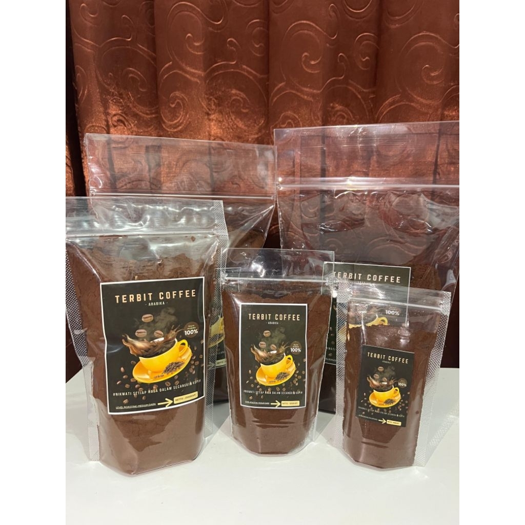 

TERBIT COFFEE ROBUSTA+ARABIKA 100% KOPI ASLI (KEMASAN 50-100GR)