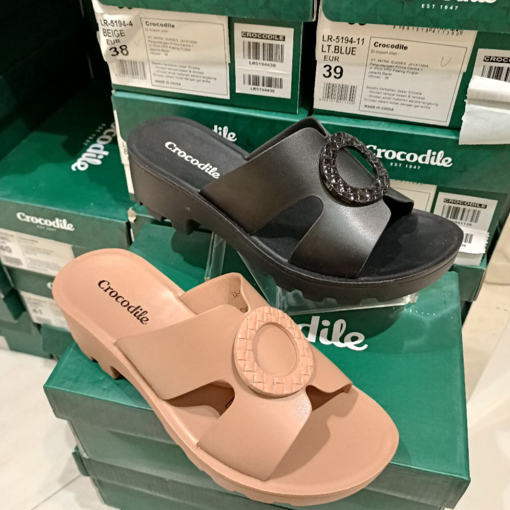 sandal wanita wedges 5cm CROCODILE original matahari
