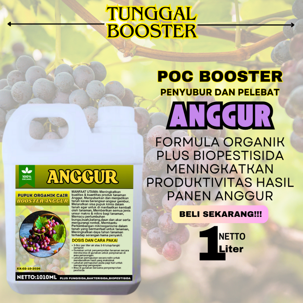 Pupuk Buah Anggur Kemasan 1Liter | Pupuk Organik Cair Anggur | Pupuk Anggur
