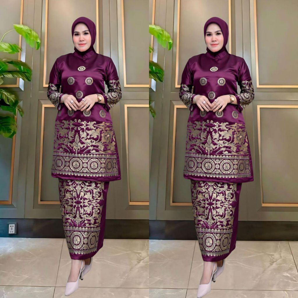 Setelan kebaya tunik bordir azema / tunik bordir pesta / tunik bordir modern