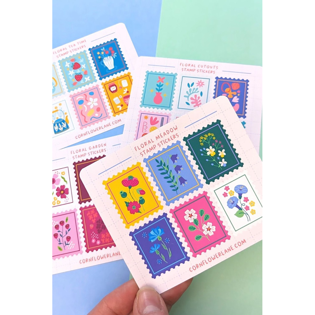 

sticker model perangko bunga