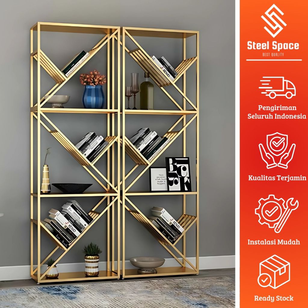 Rak partisi modern elegan / rak industrial serbaguna/ rak besi esteti