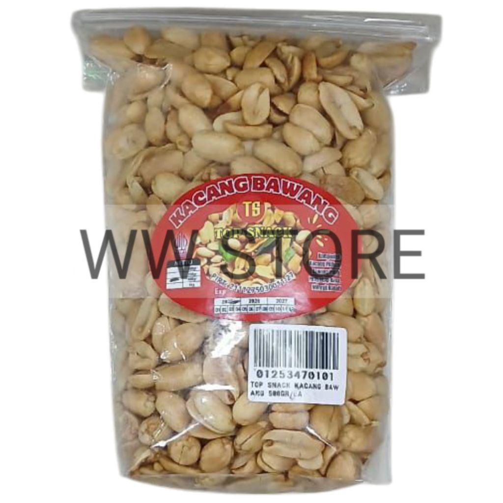 

Cemilan snek makanan ringan halal MUI KACANG BAWANG TS TOP SNACK 500g