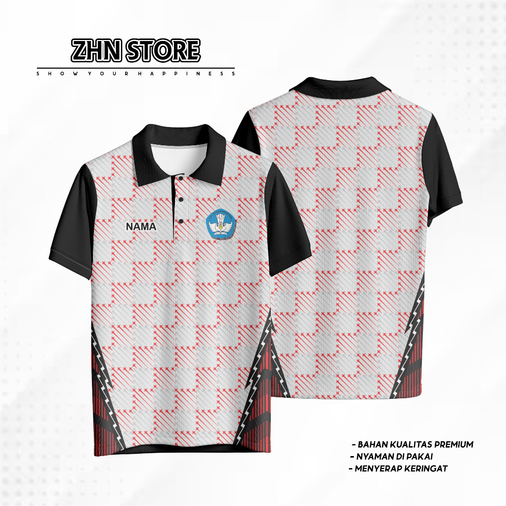 Baju atasan olahraga | Baju Guru olahraga free custom nama