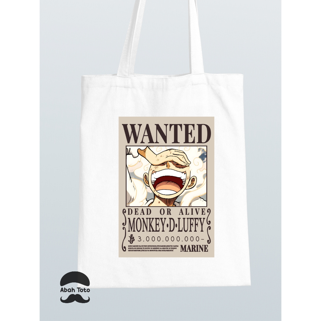 Tas Totebag Anime One Piece Godibag Bounty Poster Buronan Luffy Zoro Sanaji One Piece