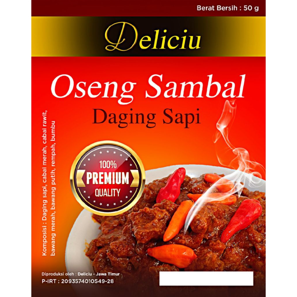 

Oseng Sambal Sapi Deliciu lauk siap makan tahan lama di suhu ruang