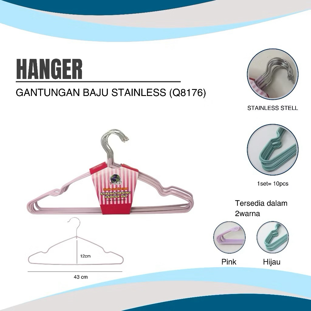 Hanger Baju Lusin / Hanger Serbaguna /Gantungan Baju / Hanger Stainless