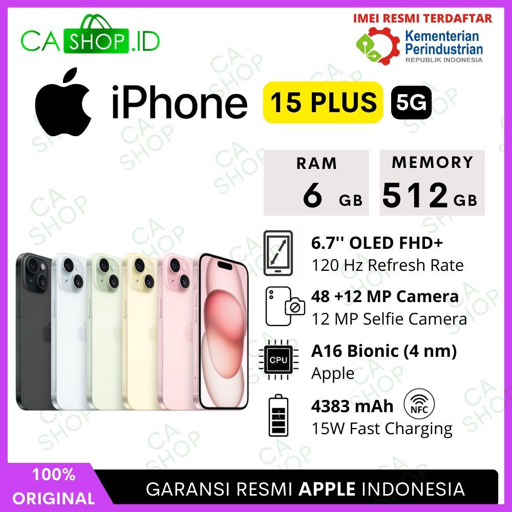 Apple iPhone 15 Plus - 128GB 256GB 512GB - New Baru Original Garansi Resmi Indonesia GDN iBox