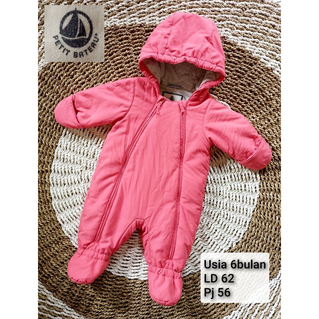 PL jaket jumpsuit bulang tebal Petit Bateau 6bulan