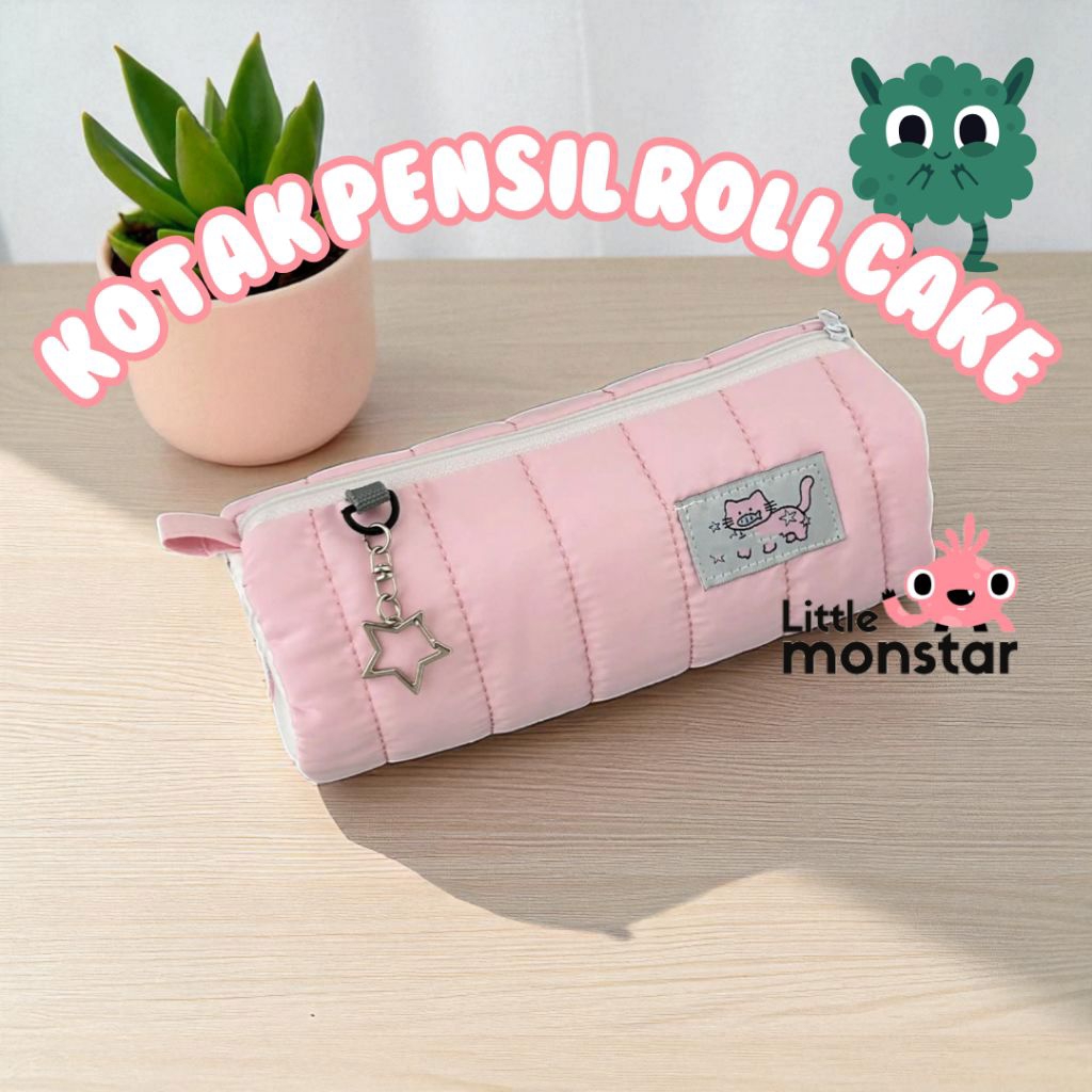 

kotak pensil aesthetic korea tempat pensil Korea Roll Cake Tas Makeup Roll Cake Premium (SB-2)