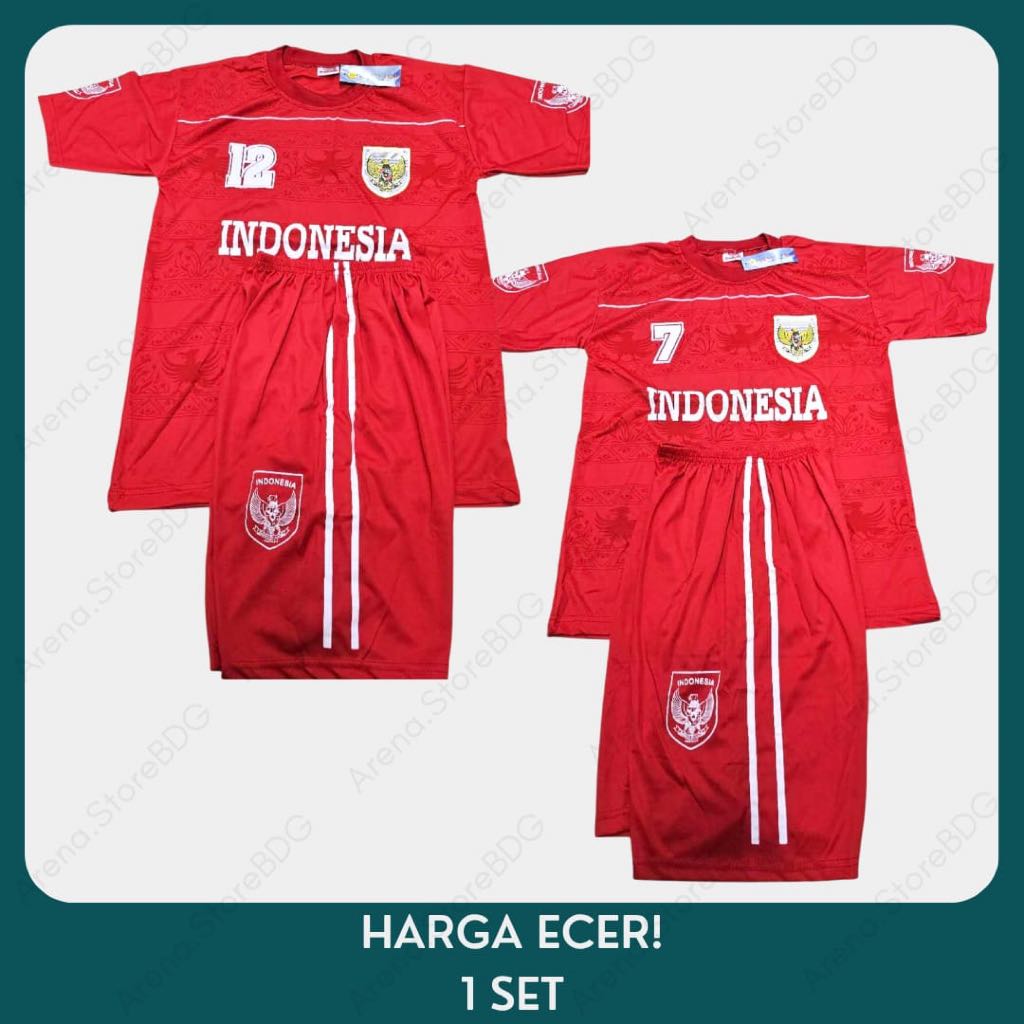 Jersey Bola Timnas Anak Setelan Baju Bola Timnas Kaos Bola Timnas Indonesia Merah Putih