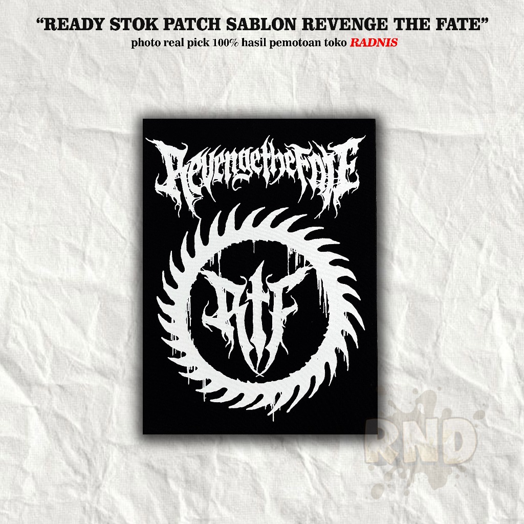 Patch sablon revenge the fate emblem sablon motif band metal aksesoris jahit patch punk patch besar 