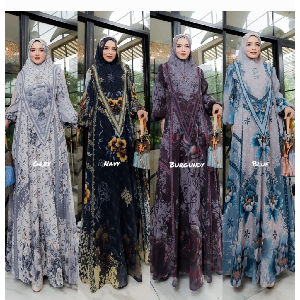 GAMIS  SIENA series set khimar dan ada set scaf