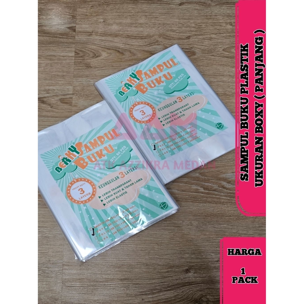 

Sampul Plastik Buku Tulis Panjang Boxy