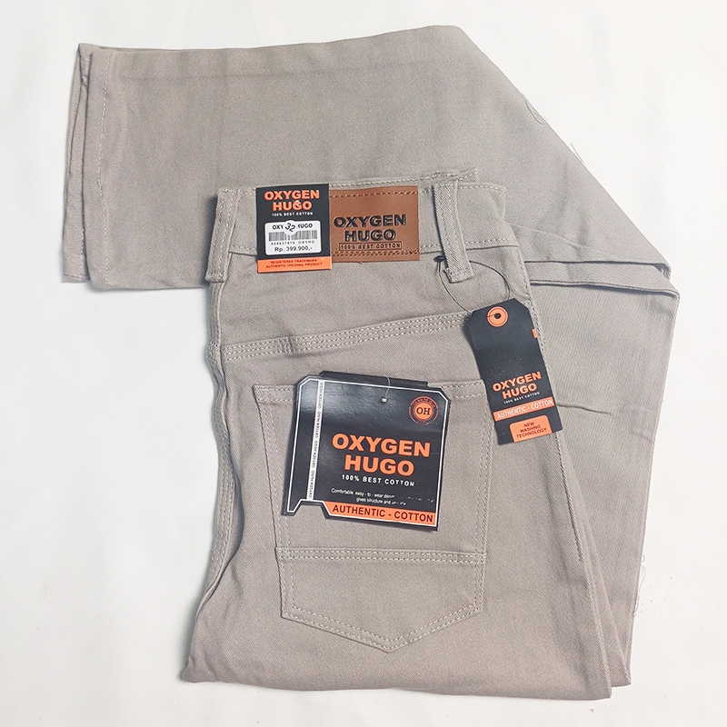 Oxygen Hugo Celana Panjang Jeans Standar Pria Dewasa Bahan 100% Best Cotton Reguler Premium