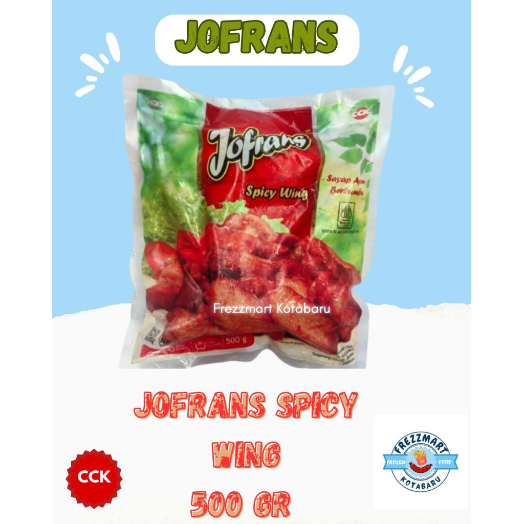 

JOFRANS Spicy Wing 500 Gr - Sayap Ayam Pedas Halal Frozen Food Fresh Murah Pontianak - Frezzmart Kotabaru