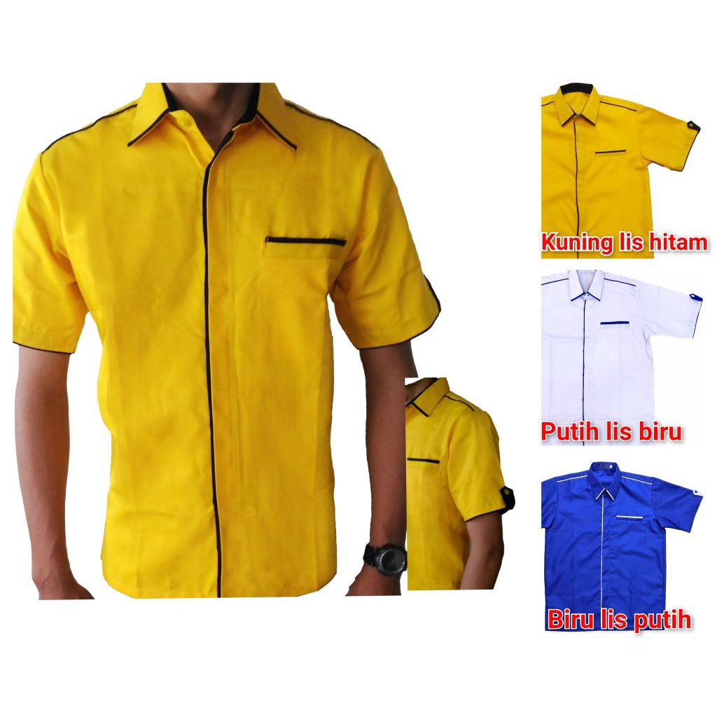 Seragam Kerja Drill COWOK CEWEK / Baju Kemeja Seragam karyawan / Baju drill / Kemeja partai komunita