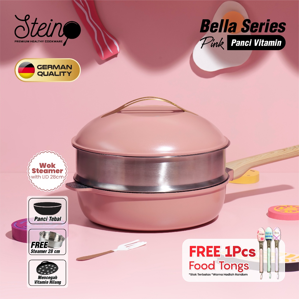 Stein Bella Series Panci Kukus Granite Coating Greblon German Anti Lengket