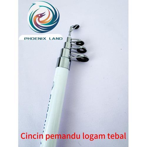 Phoenix Land Joran Antena Joran pancing Fiberglass Joran Pancing Portable Telescopic - Hitam, 150cm