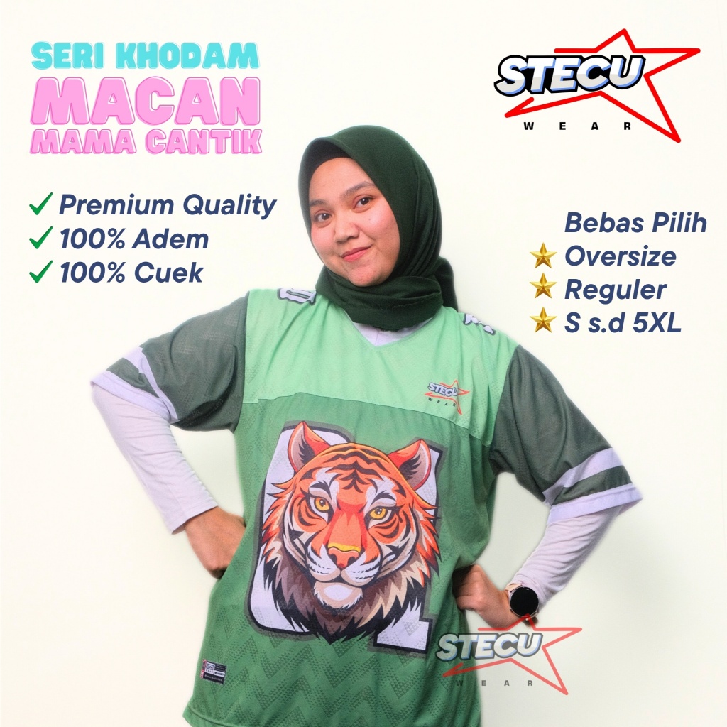 STECU | 01 | MACAN MAMA CANTIK | Seri Khodam | NUMBER SERIES | Jersey | Oversize | Boxy Fit | Dry Fi