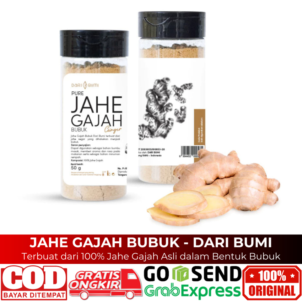 

Jahe Gajah Bubuk 50 Gr Premium Dari Bumi