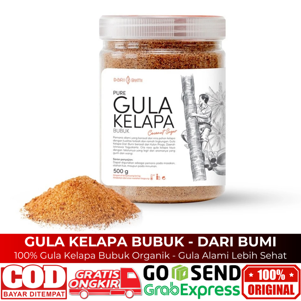 

Gula Kelapa Bubuk Organik 500 Gr Premium Alami Gula Sehat Untuk Diet Rendah Glikemik Dari Bumi