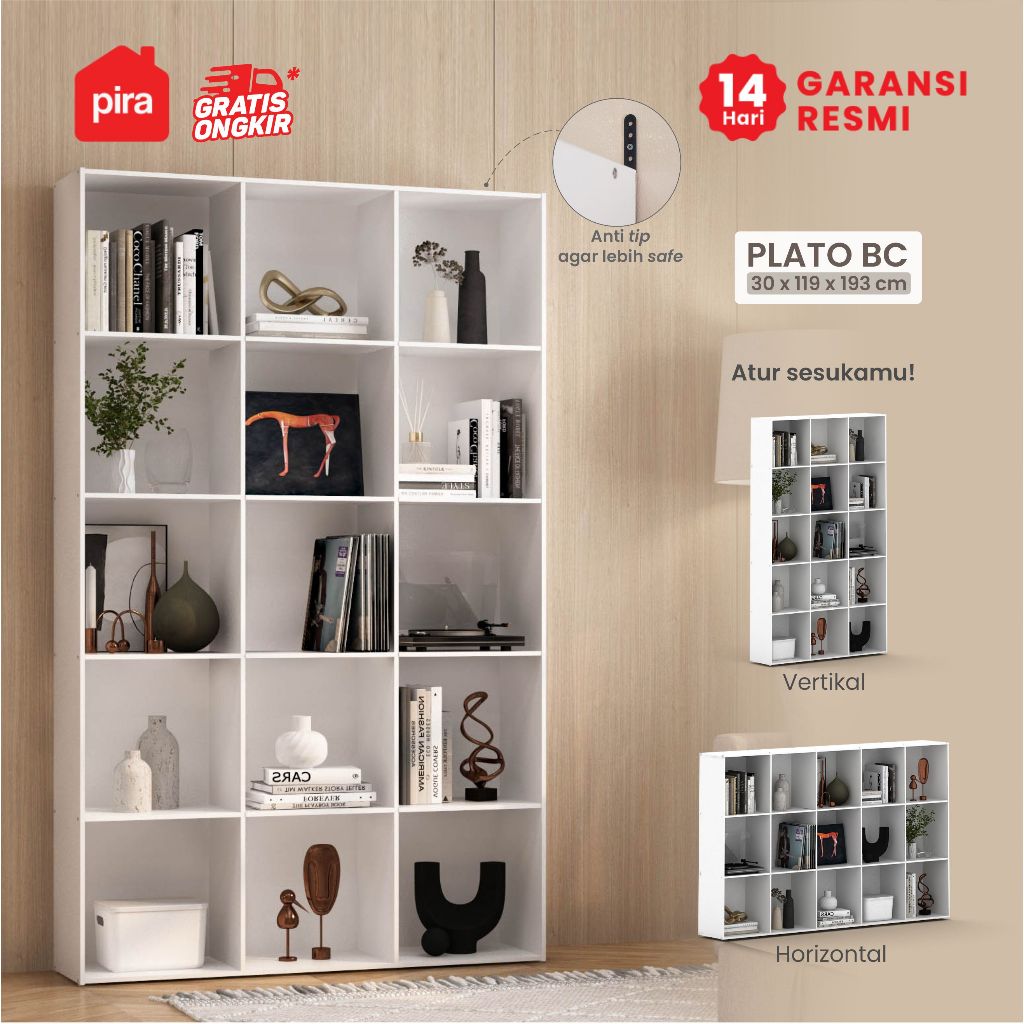 PIRA METROPOLIS -  PLATO BC Rak Buku / Rak Susun Serbaguna / Rak Pajangan / Rak Serbaguna