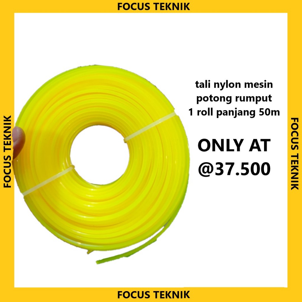 Tali Nylon Mesin Potong Rumput 1 Roll Panjang 50 Meter