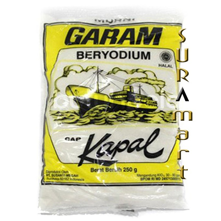 

(250 gr) GARAM CAP KAPAL Beryodium 100% Garam Asli