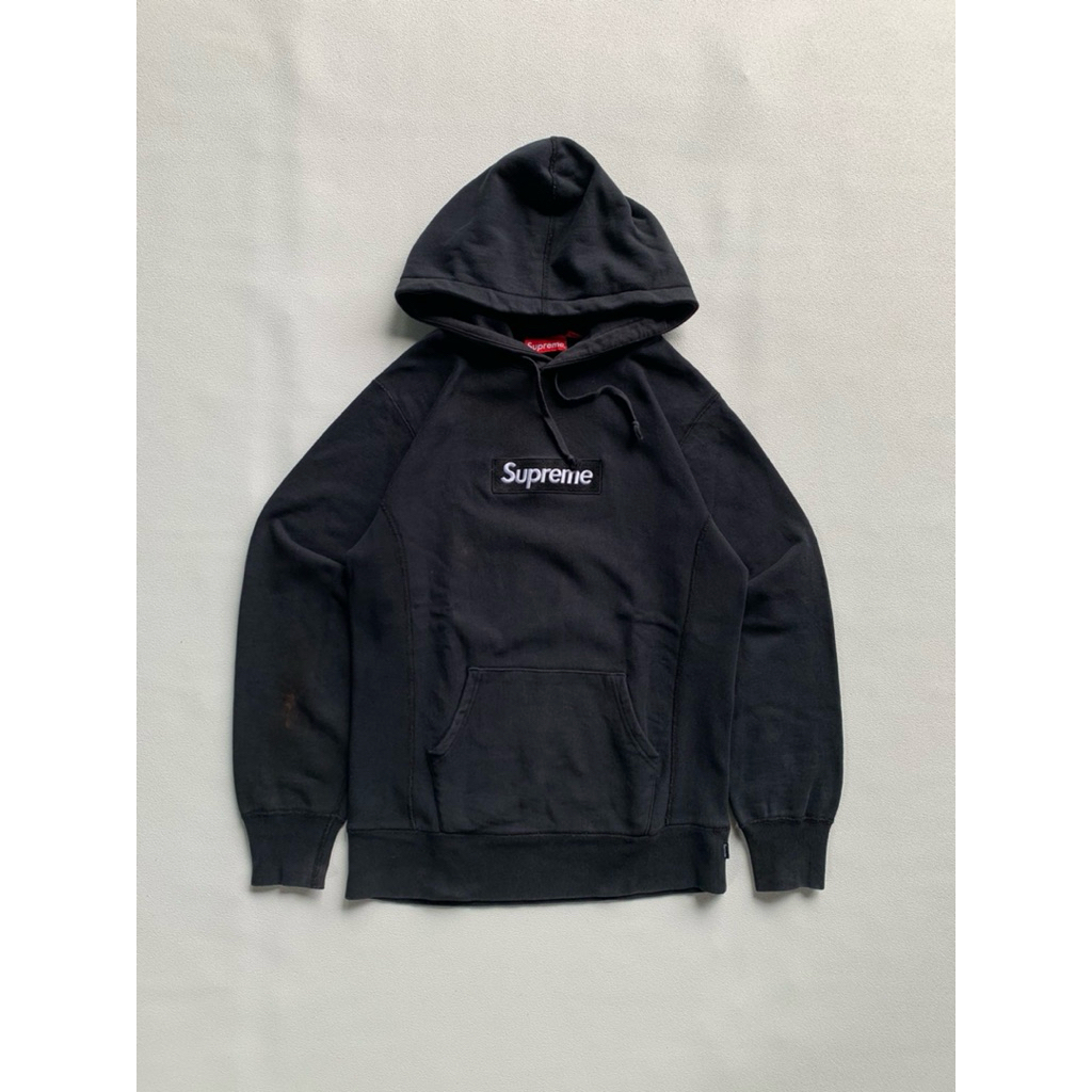 hoodie supreme logo box black