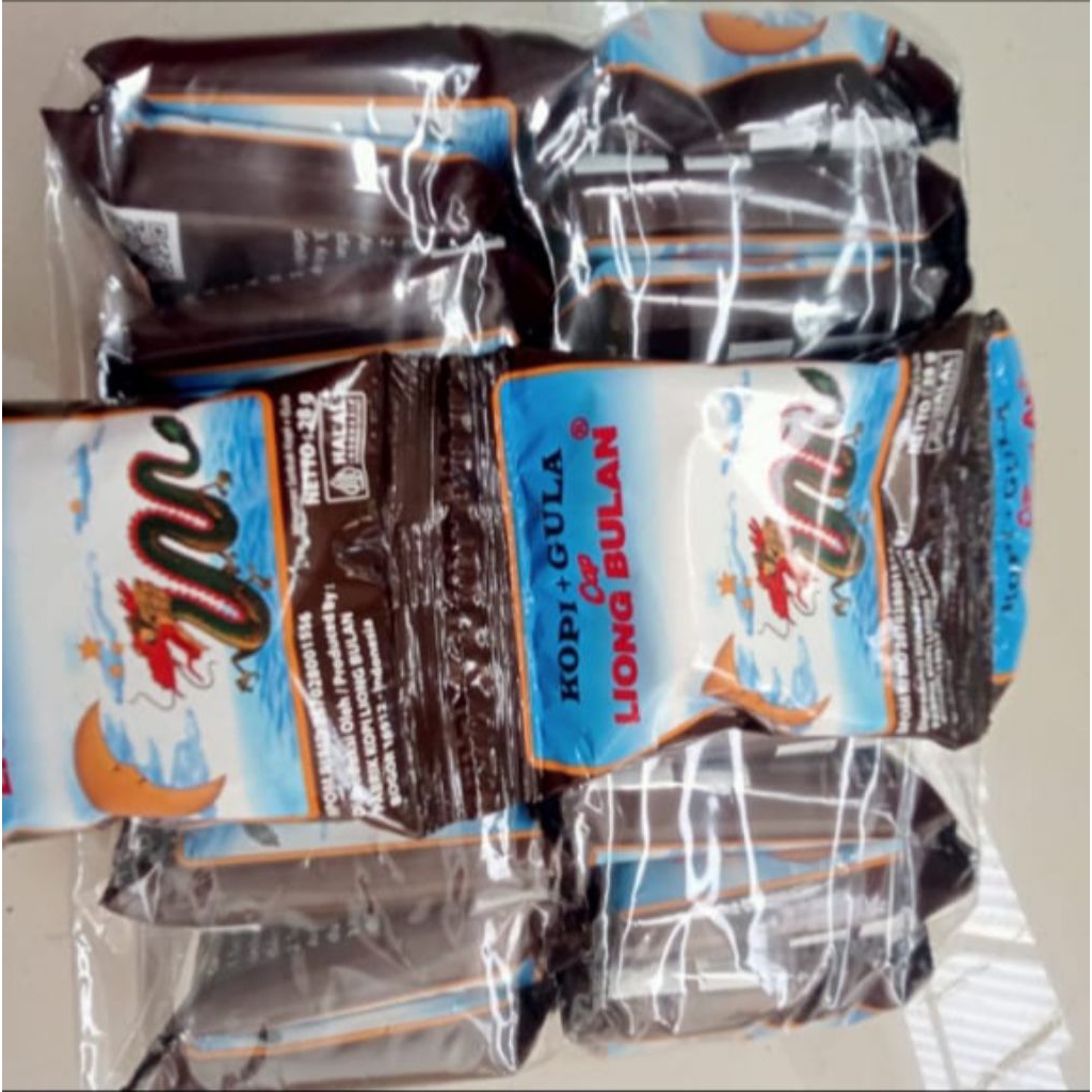 

kopi liong bulan 1pak (20sachet) 2renceng kopi gula kopi hitam khas bogor