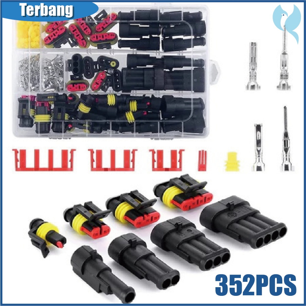 352PCS Soket Kabel Motor Mobil Anti Air Konektor Kabel 1 2 3 4 5 6 Pin