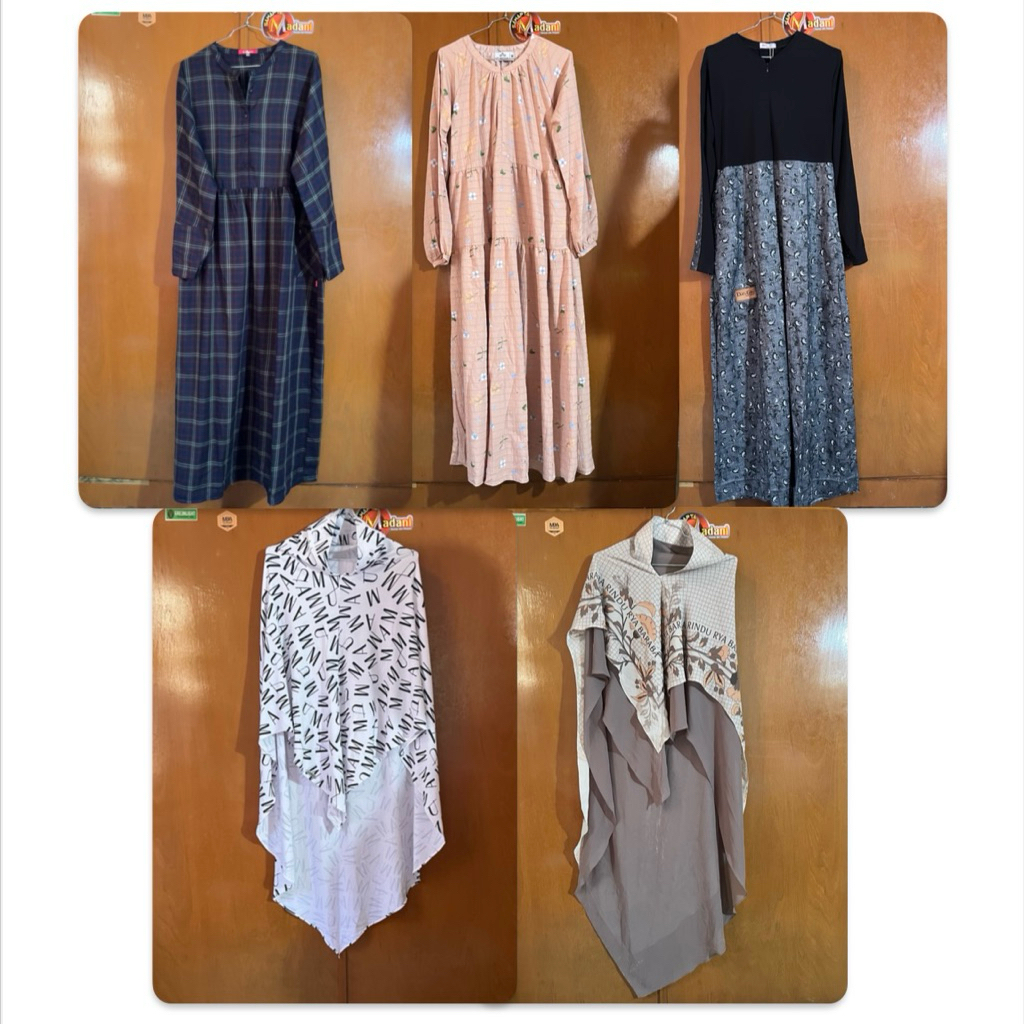 Prelove pribadi gamis dan khimar like new Cressida, Jasmine by lidia hadiwinoto, umma syari, rindu b