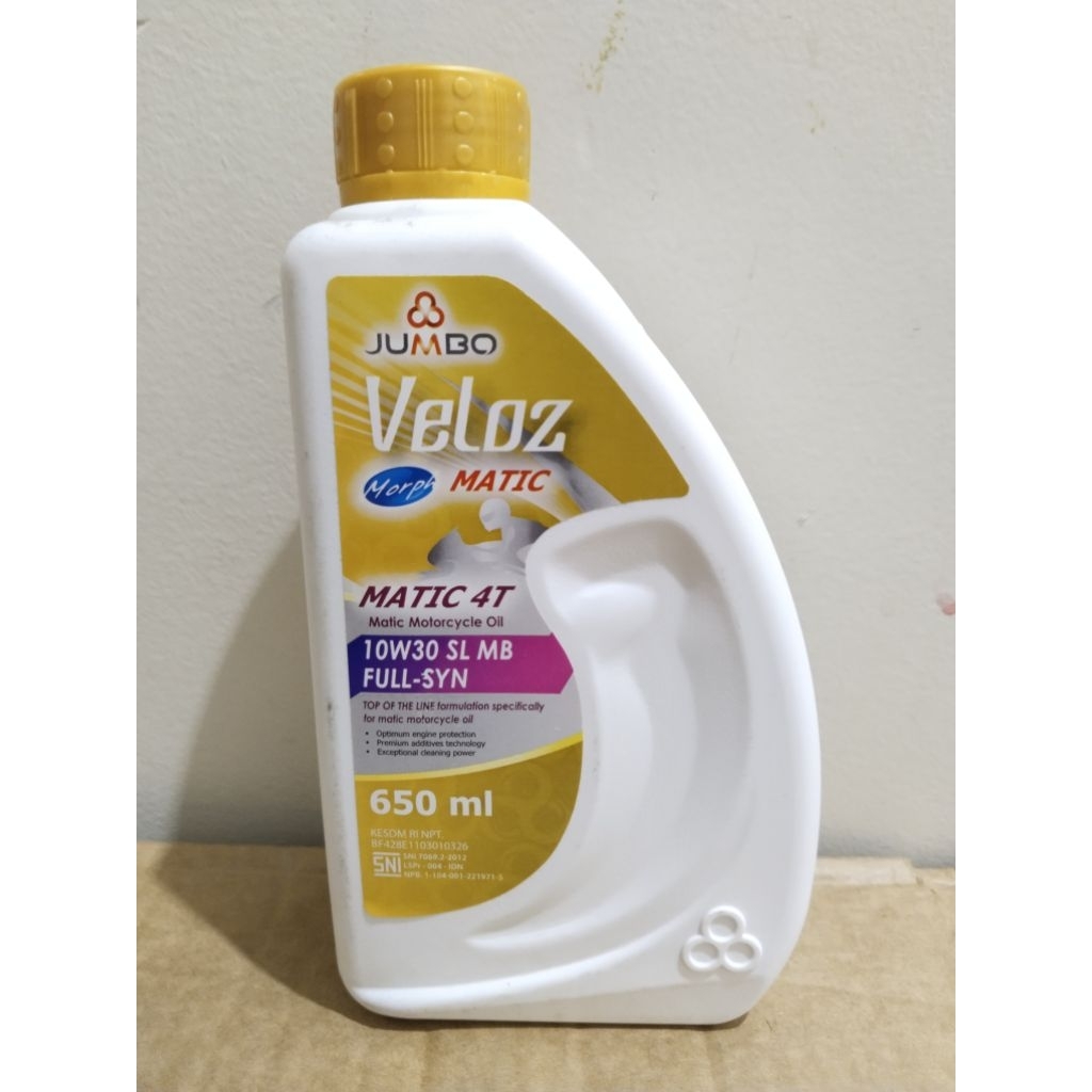 oli jumbo veloz matic 4T 10w-30 full-shyntetic 650ml