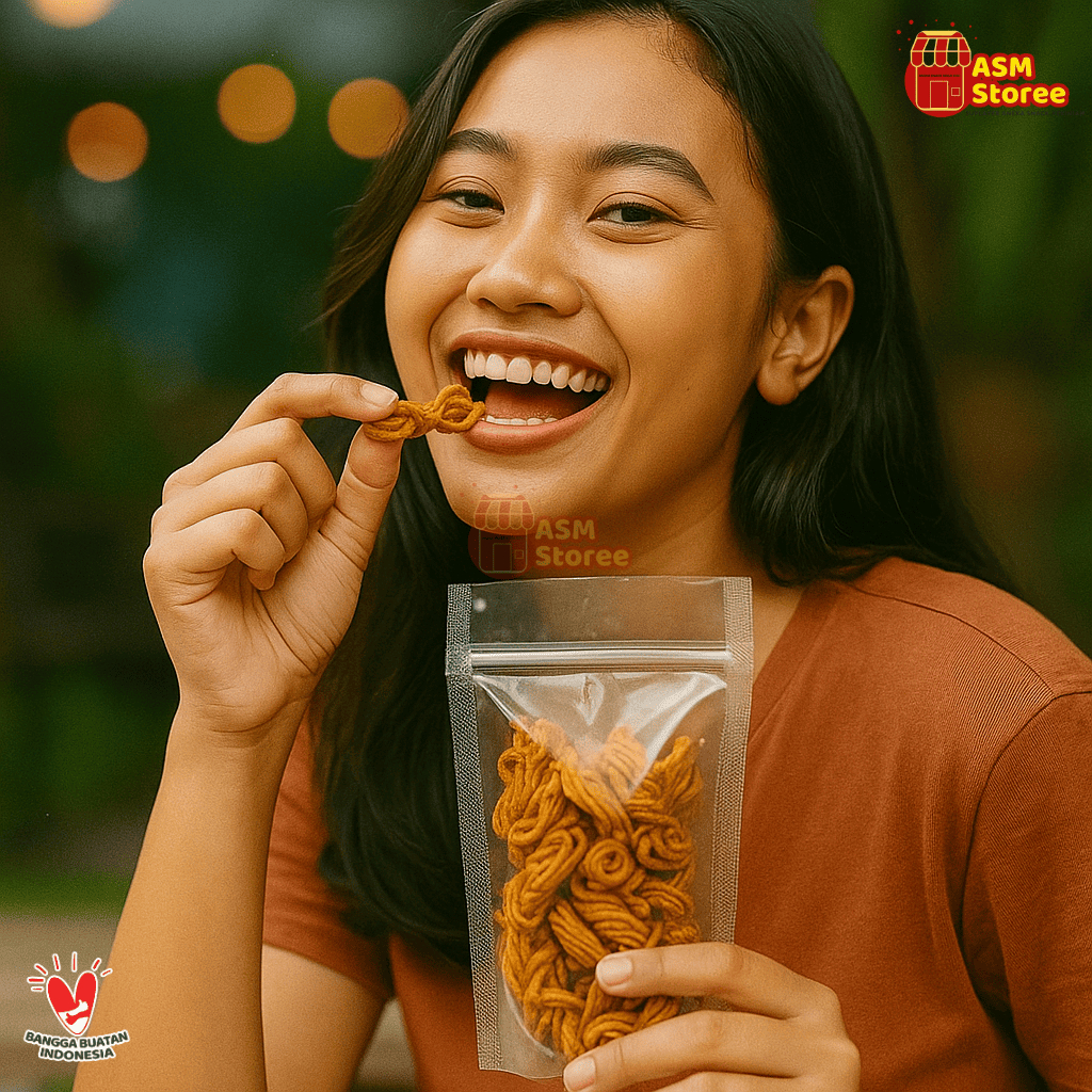 

Mie Gulung Pedas Asin KOMSI – Snack Kriuk Viral Rasa Gurih Pedas Nagih | Camilan Kekinian Halal