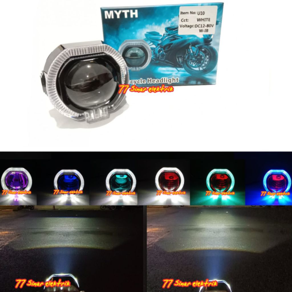 Lampu Projie Biled Matrix 2.5 Inch Body Hitam Cahya Putih Lampu Utama Motor Projie Biled 2.5 Inch