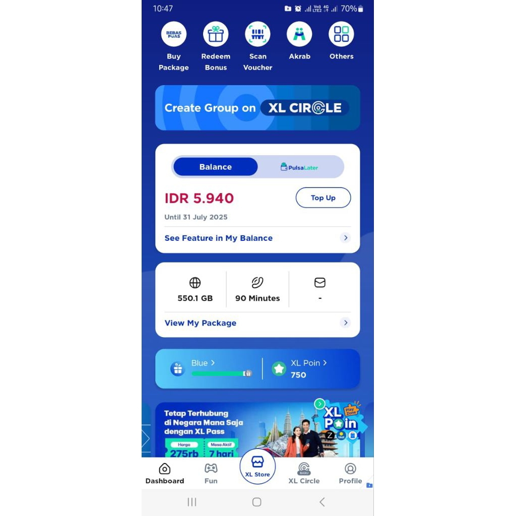 Kartu XL Combo VIP Plus diskon 90%, Total Kuota 550Gb