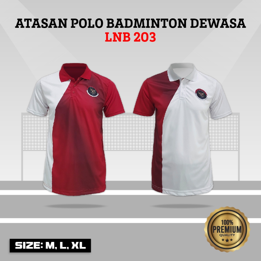 BAJU OLAHRAGA BADMINTON BULUTANGKIS BAJU LARI PRINTING POLO LNB 203