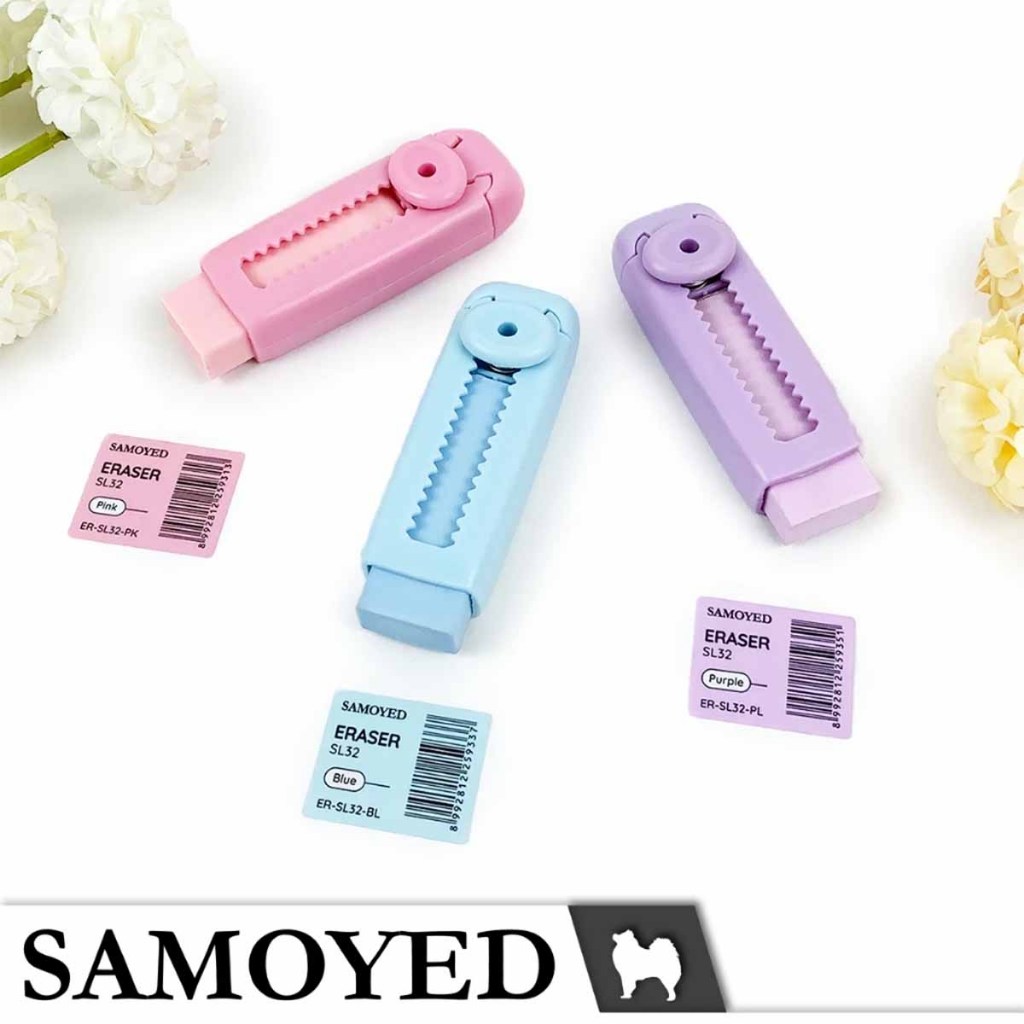 

Penghapus Pensil / Stip Mekanik / Retractable / Sliding Eraser Pastel Samoyed ER-SL32