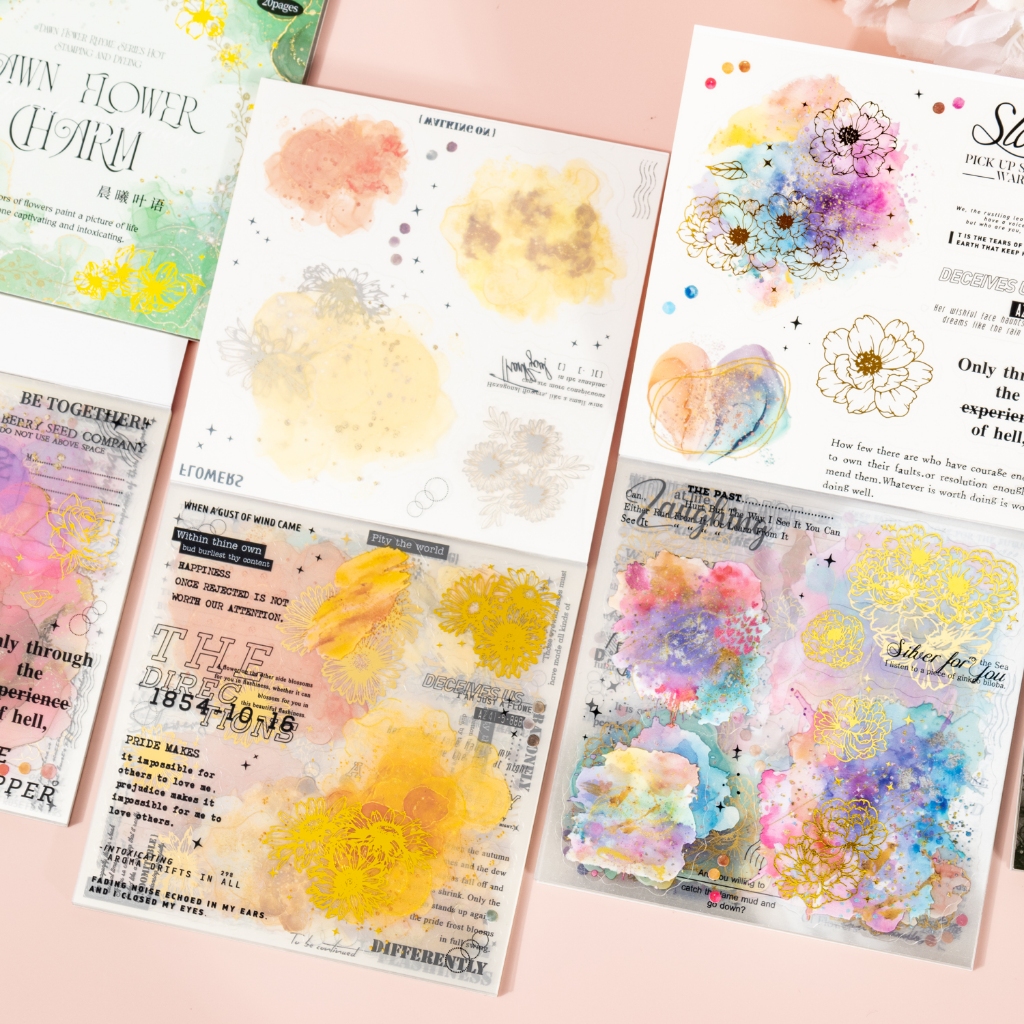 

(5M12) 20 Lembar Stiker PET Seri Bunga Pagi (Kiss-Cut) Dekorasi Buku Pegangan Retro Sederhana Stiker Perekat Diy Journal Scrapbook