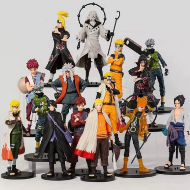 figure pajangan mainan  character anime Naruto ,one piece,pemain bola. tertancap stand figure