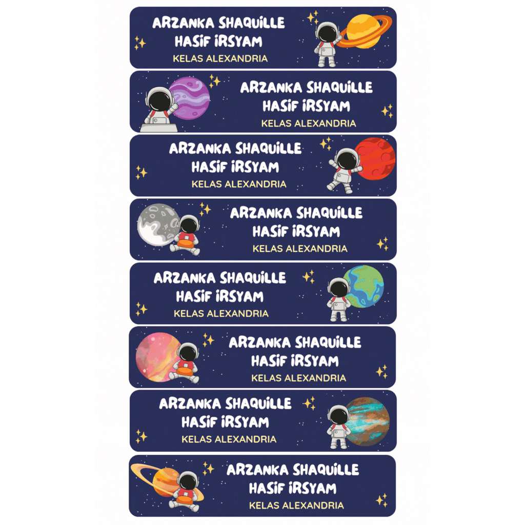 

stiker name tag custom