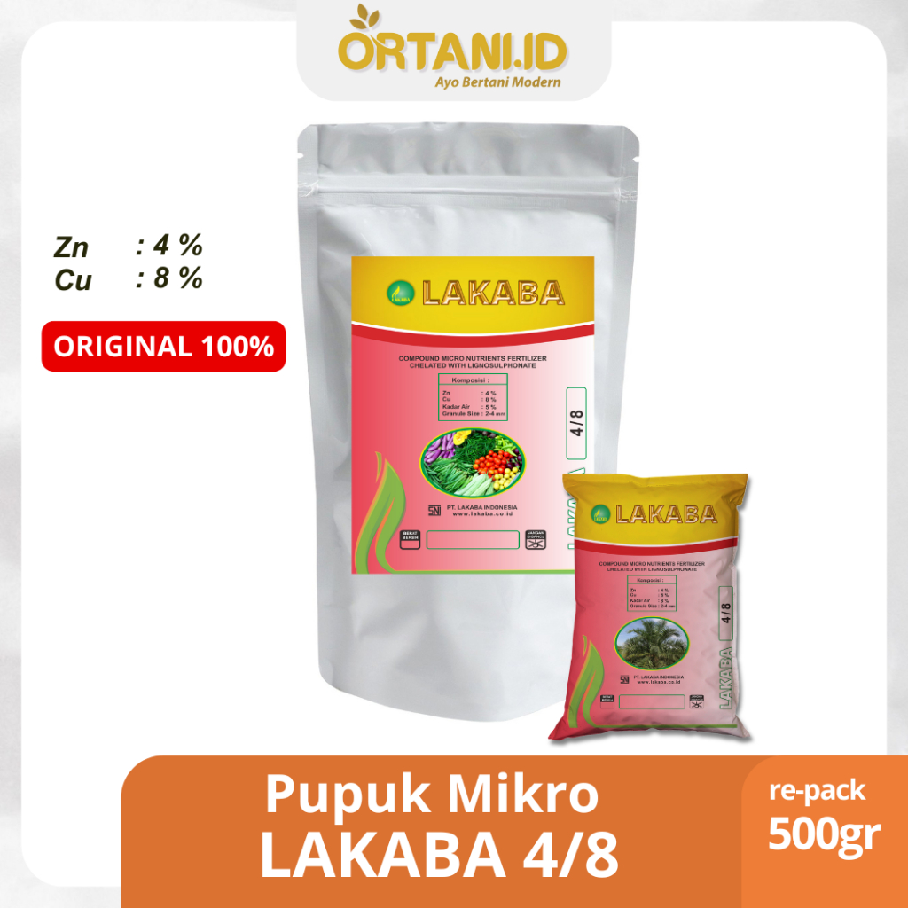 Pupuk Mikro LAKABA 4/8 (Zn-Cu) 500 gram | Pupuk Mikro Mix | Pupuk Boron | Pupuk Bunga | Pupuk Buah